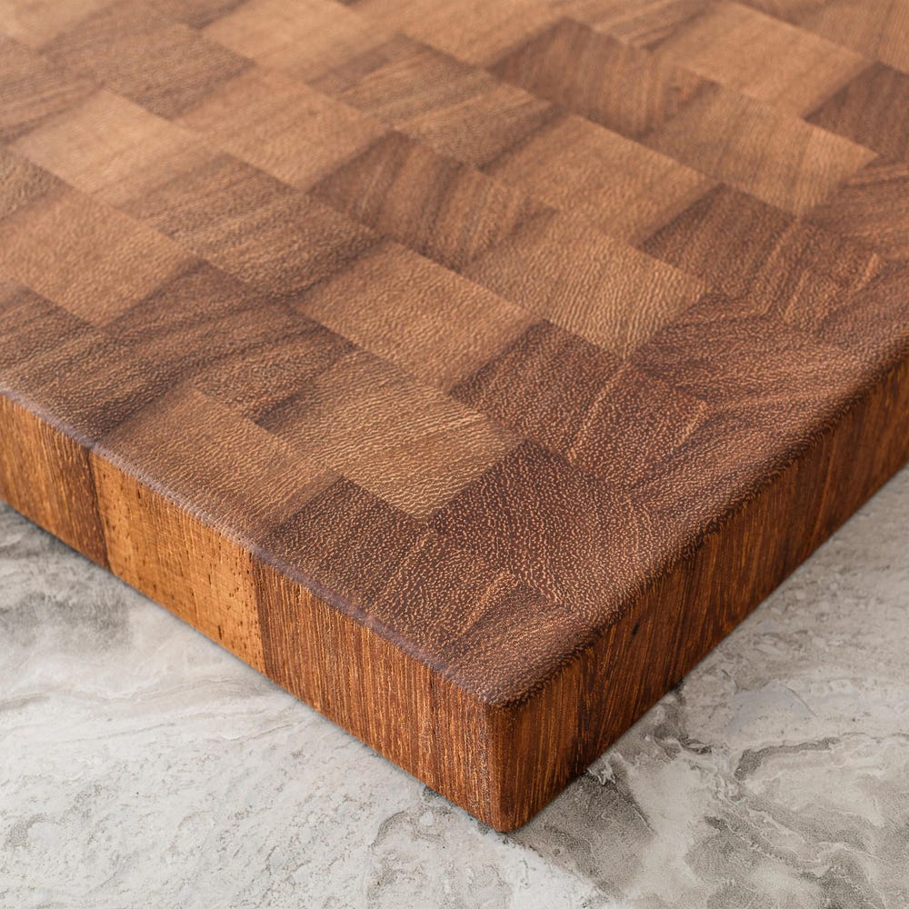 Thick Iroko End Grain Cutting Board of 2.00”, Handmade Butcher Block, Reversible Chopping Board, Food Safe Luxury Solid Wood Kitchen Gift - Image 5