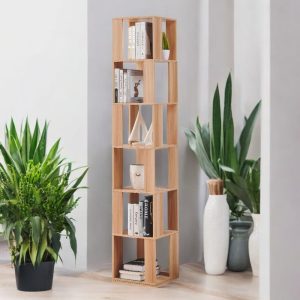 il_1000x1000.6763288874_qy53.jpg 6-Tier 360 Rotating Corner Bookcase – Space-Saving Wooden Bookshelf for Living Room & Home Office (Light Walnut)