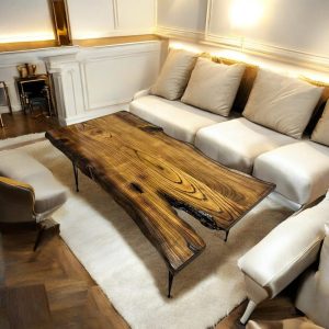 Live Edge Coffee Table, Rustic Handmade Wood Center Table, Natural Wood Living Room Table, Unique Solid Wooden Coffee Table