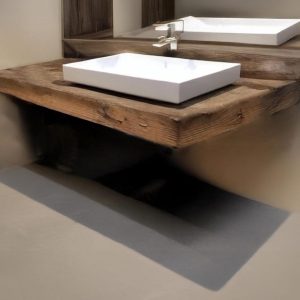 rustic handmade custom wooden floating bathroom vanity old style farmhouse decor sink table live edge reclaimed solid wood shelf countertop