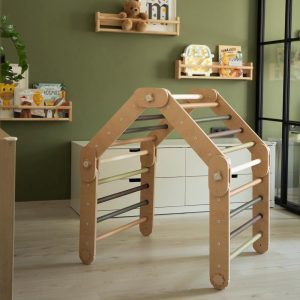 Forest Climber: Montessori Wooden Triangle Gym for Toddlers - Indoor Playground Equipment