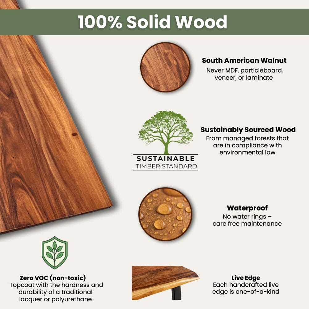 Tabletop - South American Walnut, Tabletop No Legs, Live Edge Table, Desk Tabletop, Coffee Tabletop, Console Tabletop, Walnut Tabletop - Image 8