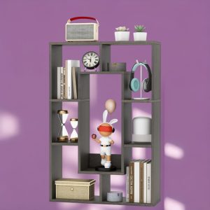 35.5” Geometric Bookshelf – Modern 7-Cube Freestanding Bookcase with Anti-Tip Safety for Home & Office