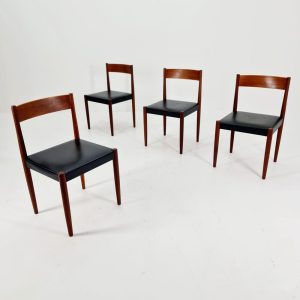 Danish Modern Teak Chairs Design by Niels Möller for Frem Rojle, 1960s, set of 4
