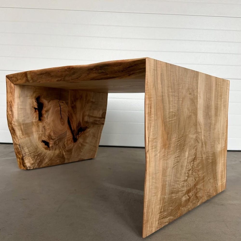 Live Edge Coffee Table | Waterfall Coffee Table | Modern Coffee Table | Custom Coffee Table - Image 2