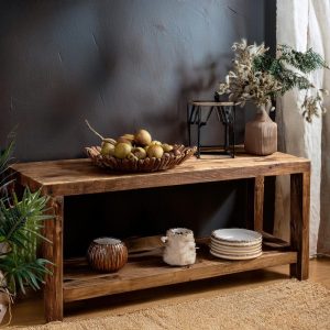 Wooden rustic console table handmade farmhouse dressuar custom size hallway entryway sofa mudroom table farmhouse solid wood foyer dresser