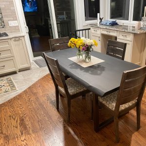 Live Edge Dining Table, Modern Black Table on Steel Legs, Black Live Edge Kitchen Table in Ash, Live Edge Dining Table Black