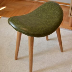 Milo Wooden Stool with Faux Leather Seat – Modern, Ergonomic, and Durable Design