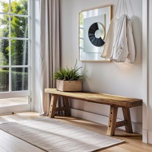 Reclaimed Wood Entry Bench Rustic Wood Bench Custom Entryway Bench Farmhouse Bench Hallway Seating Wooden Farmhouse Decor Handcrafted Bench