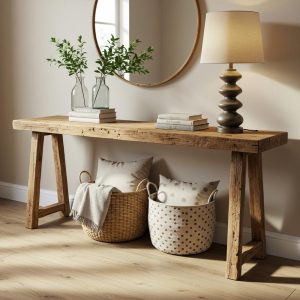 Reclaimed Wood Console Table for Entryway Rustic Console Table Custom Narrow Farmhouse Console Table Live Edge Wood Table Hallway Sofa