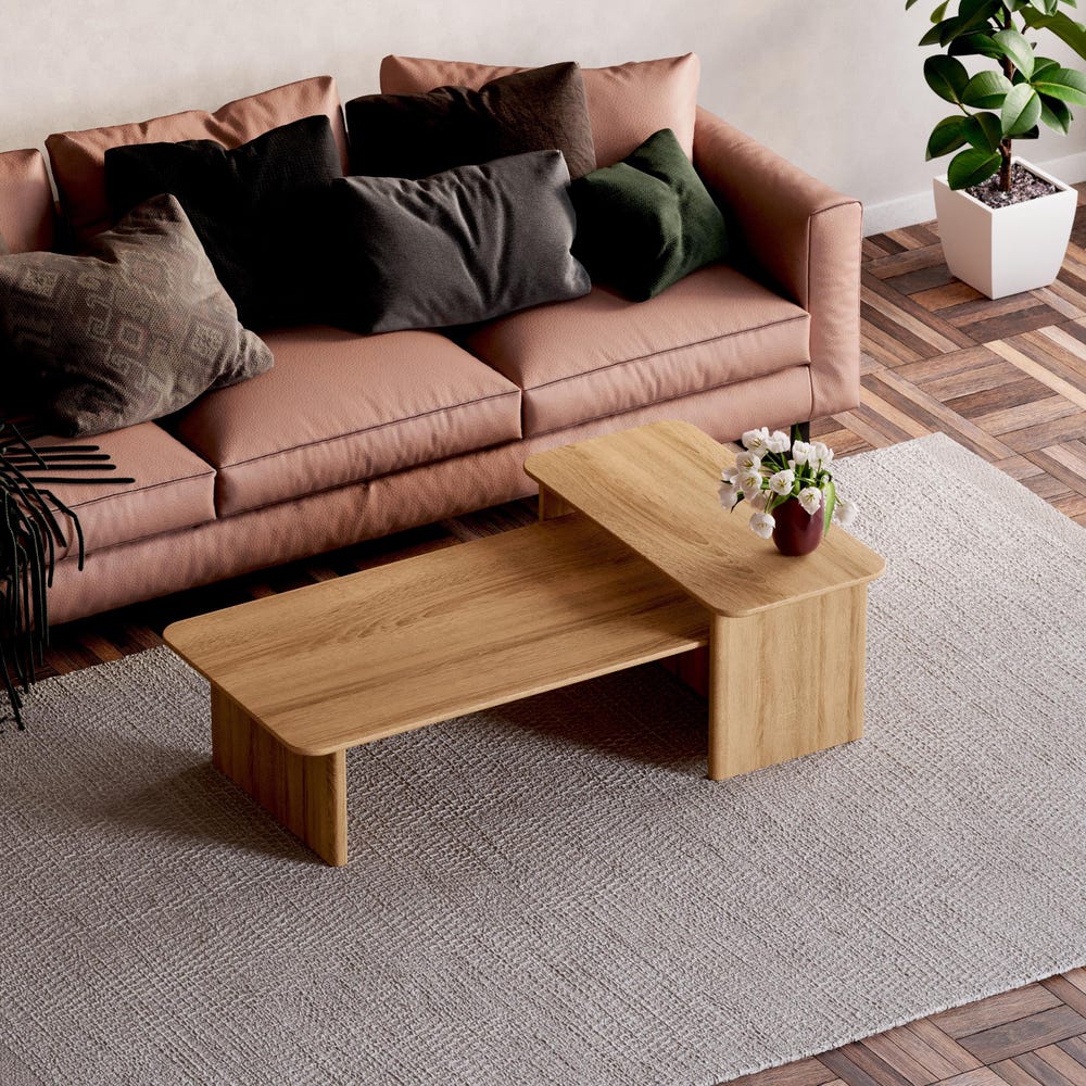 Nesting Coffee Tables - Modern Nesting Tables Set - Solid Oak Coffee Table - Minimalist Coffee Table - Wood Nesting Tables - Image 3