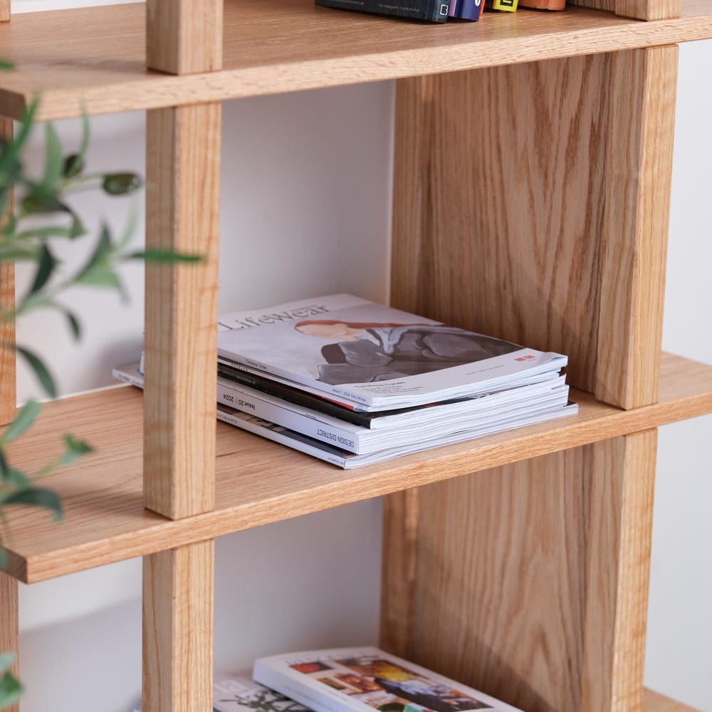 Natural oak bookshelf Unique tools - free bookcase Handmade custom furniture Office living romm bedroom organization Wooden display shelf - Image 6