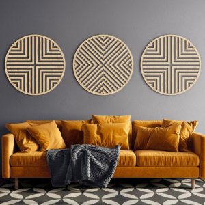 Round Wood Wall Art Set | Modern Wood Wall Art | Geometric Decor | Boho wall art | Wood wall decor | Minimalist wall art | Home decor