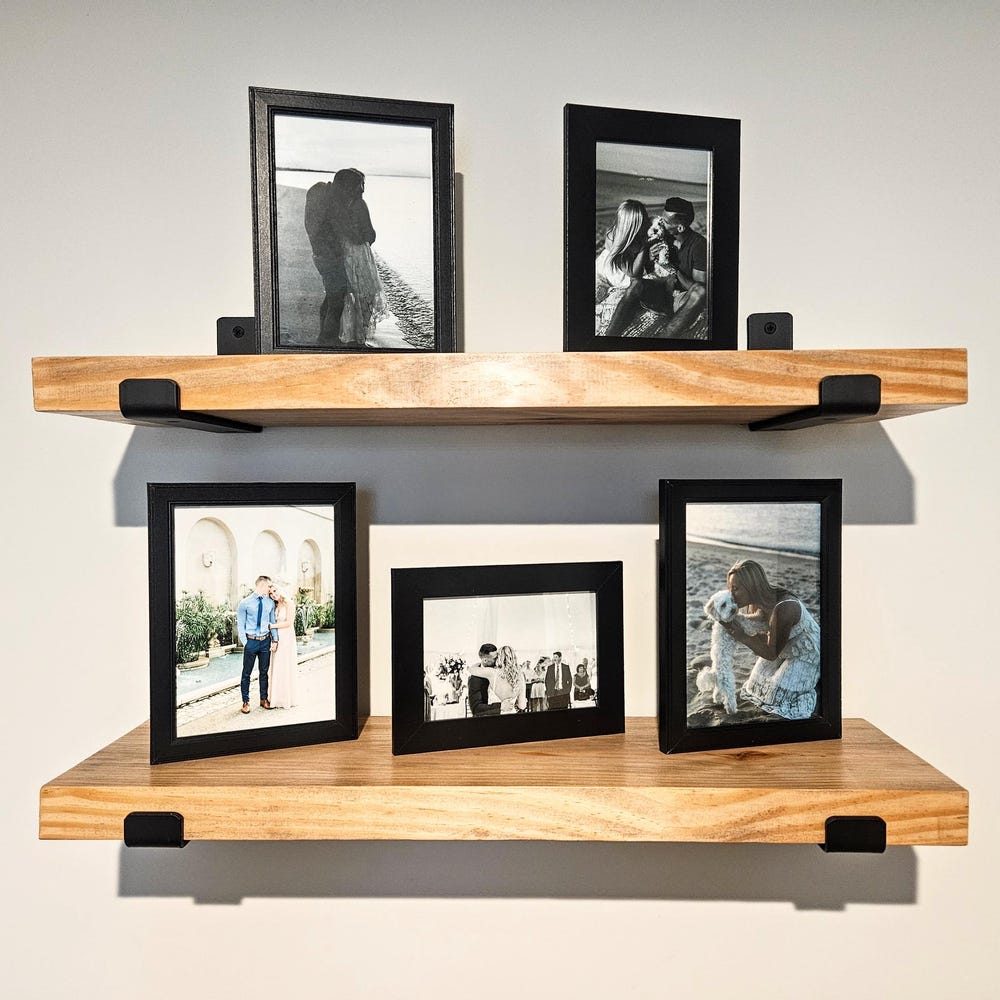 SET OF TWO Floating Wood Shelves – Premium Rustic Shelving with Industrial Brackets – Handmade by CraftsmanSmith –Ships in 48 Hours or Less! - Image 6