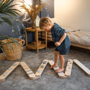 Double-sided balance beam set from 8,  Montessori balance toy, gym path, happymoon, wooden balance beam set, toddler gift, playroom toy