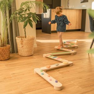 Double-sided balance beam set from 8,  wooden balance board, Montessori balance toy, toddler gift, wooden gymnastic complex, happymoon