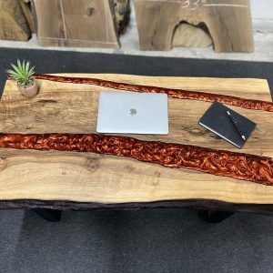 Epoxy TableTop ,Luxury dining Table, sofa, Side center table top Live Edge Walnut Table, Custom Order, Epoxy Resin River Table, Natural Wood