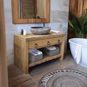 Solid Rustic Bathroom Vanity - Custom Handcrafted Farmhouse Small Live Edge Reclaimed and Barn Wood Vanities - Unique Design- Home Decor