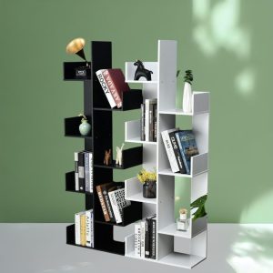 il_1000x1000.6779789770_korx.jpg 5-Tier Narrow Tree Bookshelf – 57" Tall Corner Display Bookcase | Freestanding & Wall Mountable White Bookshelf for Small Spaces