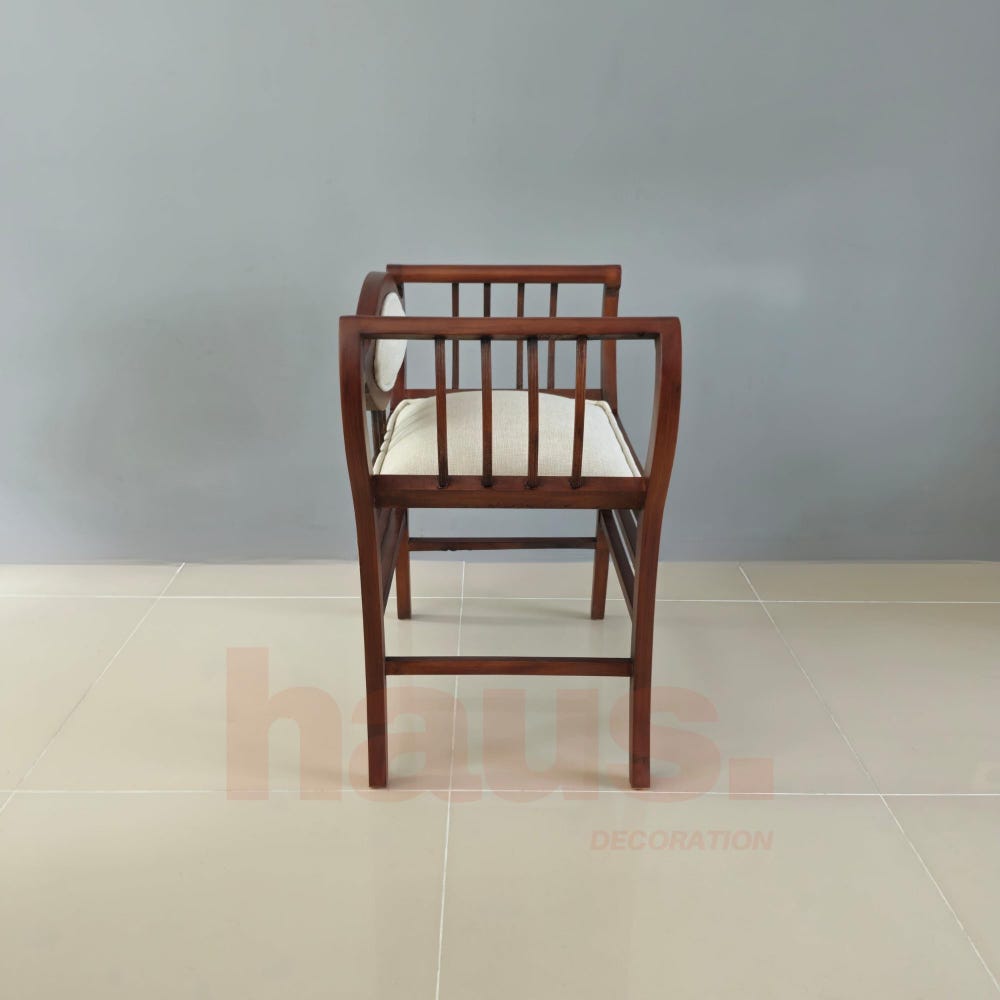 Wood Work Bench, Handmade Wooden Bench, Decorative Wood Stool, Marquise Chair, Benches For Living Room, Midcentury Bench, Narrow Bench - Image 3