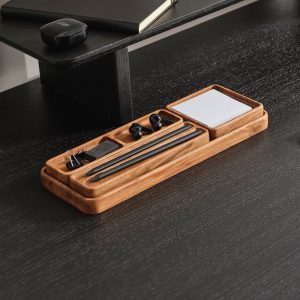 Wood Desk Organizer Set, Organizer for Accessory Storage, Custom & Personalized Organizers, Notes Tray, Gift