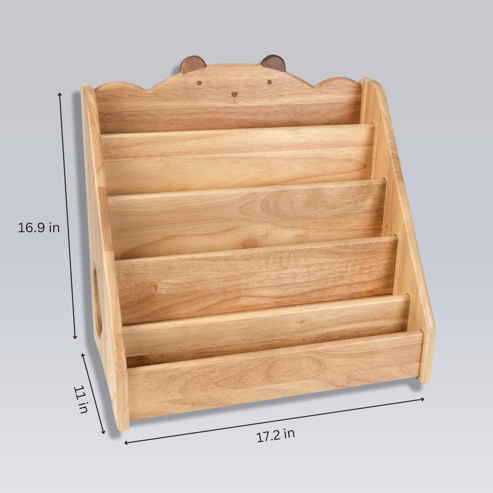 Montessori Bookshelf - Solid Wood Bookcase with Chalkboard & Storage, Kids Furniture, Toddler Bookshelf, Wooden Bookcase, Nursery Bookshelf - Image 4