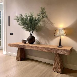 Wooden Rustic Style handmade console table live edge solid wood dresser table hallway sofa entryway farmhouse foyer home decor furniture
