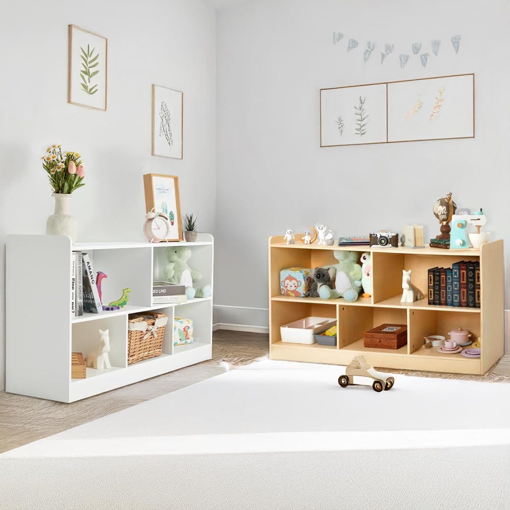 Wooden Toy Storage, Toy Organizer, Baby Bookshelf, Nursery Shelves, Montessori Storage, Toddler Bookshelf, Playroom Furniture, Gift For Kids - Image 6