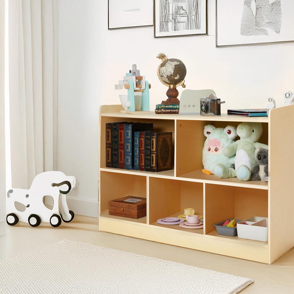 Wooden Toy Storage, Toy Organizer, Baby Bookshelf, Nursery Shelves, Montessori Storage, Toddler Bookshelf, Playroom Furniture, Gift For Kids - Image 3