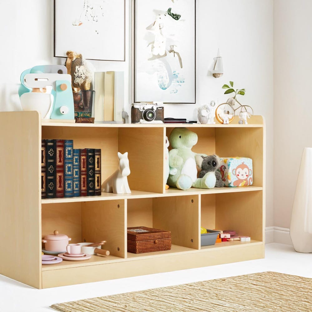 Wooden Toy Storage, Toy Organizer, Baby Bookshelf, Nursery Shelves, Montessori Storage, Toddler Bookshelf, Playroom Furniture, Gift For Kids - Image 4