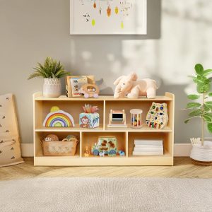 Montessori Bookshelf, Wooden Toy Storage Organizer for Books Toys, Montessori Furniture, Modern Bookshelf, Kids Bookcase, Montessori Storage