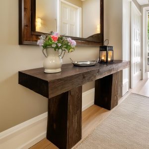 Wooden Rustic Style handmade console table live edge solid wood dresser table hallway sofa entryway farmhouse foyer home decor furniture