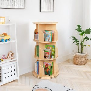 3 Tier 360 Rotating Bookshelf, Rotating Bookcase, Montessori Bookshelf, Corner Shelf, Baby Bookshelf, Rotating Rack, Montessori Furniture