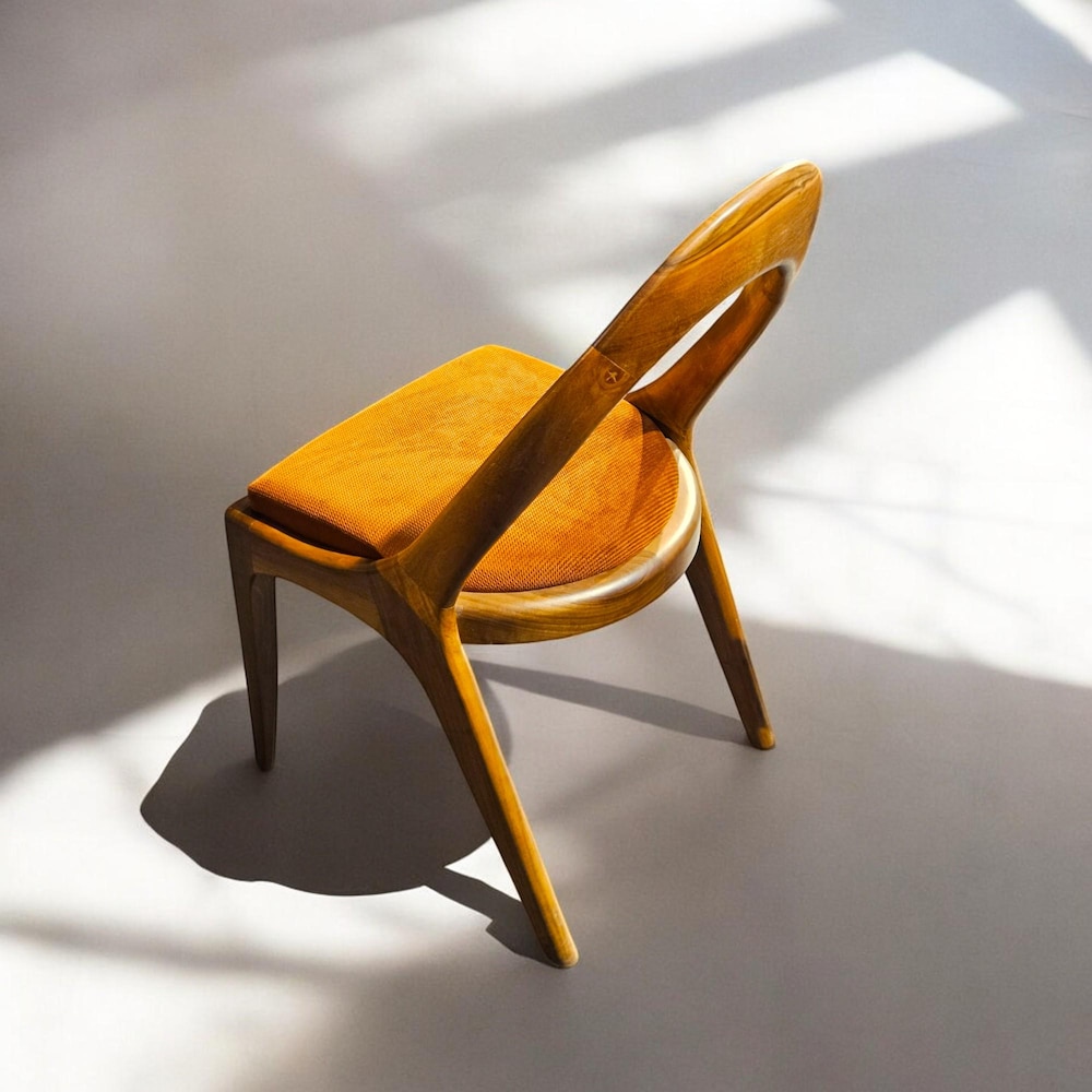 Wooden Dining Chair with Armrests, Modern Walnut Kitchen Table Chair, Comfortable Living Room Seating, Stylish Dining Room Furniture - Image 5