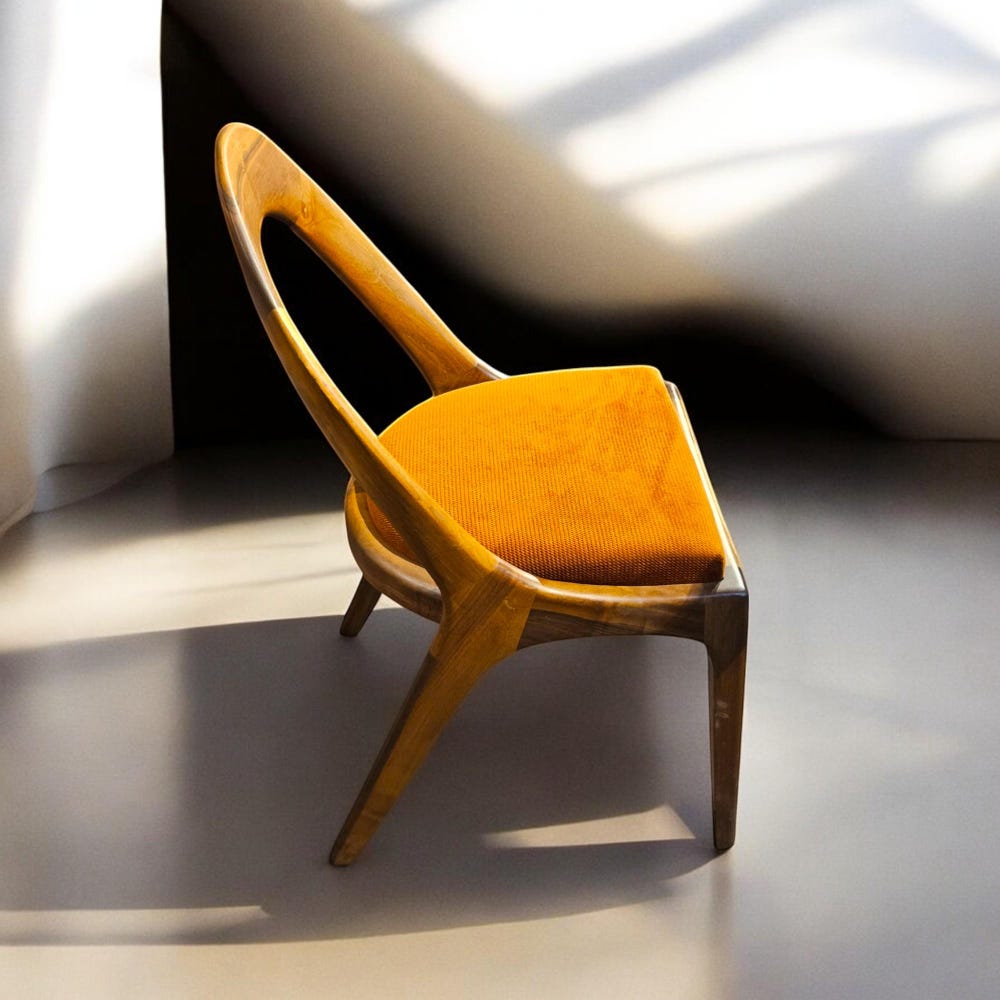 Wooden Dining Chair with Armrests, Modern Walnut Kitchen Table Chair, Comfortable Living Room Seating, Stylish Dining Room Furniture - Image 6