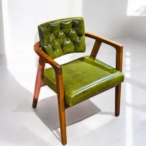 Walnut Dining Chair with Wooden Arms - Modern Wooden Dining Chairs for Kitchen & Living Room Table Seating