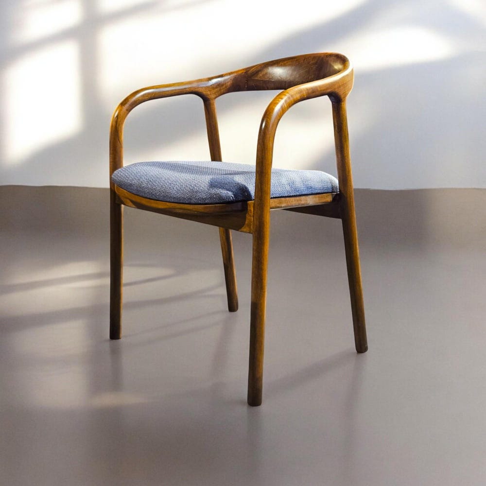 Wooden Dining Chair with Arms - Modern Kitchen & Living Room Chairs, Stylish Comfortable