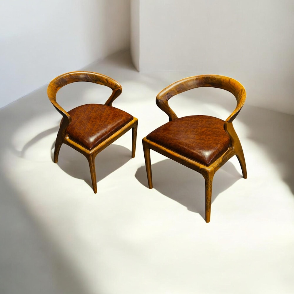 Wooden Dining Chair with Arms, Modern Kitchen & Living Room Seating, Comfortable Stylish Dining Chairs for Home - Image 3