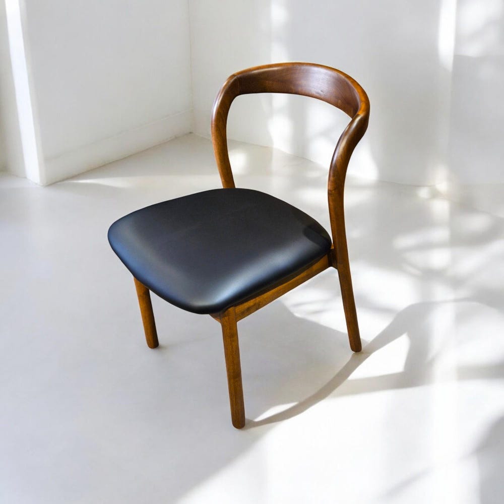 Wooden Dining Chair with Arms, Modern Handmade Wood Chair for Kitchen Table, Living Room & Dining Seating