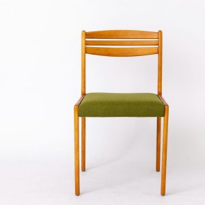 Vintage Desk Chair | 1960s-1970s Mid-Century Office Chair | Beech Wood Frame & Green Upholstery
