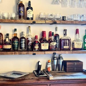 il_1000x1000.6786311948_qzts.jpg BAR Shelves, Set of 2, Whiskey Shelf, Liquor Shelving, Alcohol Storage, Wooden Wine Rack, Basement Bar Ideas, Mancave Wall Decor