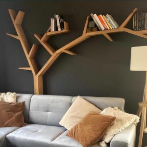 Handmade 100% Pine Wood Tree Branch Bookshelf, Nursery Decor, Baby Room Decor, Bookcase, Natural Wood, Floating Shelves, Wall Decor