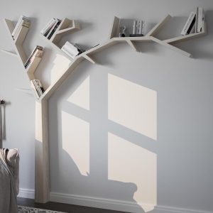 Handmade Wooden Bookshelf, Tree Branch Bookshelves, Living Room Decor, Office Decor, Natural Wood, Floating Shelves, Solid Pine Wood