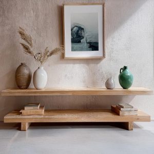 Solid Rustic Wooden Console Table – Custom Handcrafted Farmhouse Entryway Dresser – Small Live Edge Corner Bench Barn Wood Hallway Decor