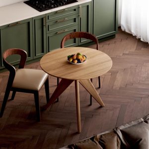 Round Dining Table - Scandinavian dining table - Small oak kitchen table - Solid wood dining table - Compact dining table