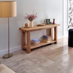 Solid Rustic Wooden Console Table – Custom Handcrafted Farmhouse Entryway Dresser – Small Live Edge Corner Bench Barn Wood Hallway Decor