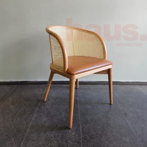 Modern Wooden Dining Chair, Personalized Seating Dine Chair, Solid Wood Legs, Handmade Dining Chairs, Rattan Chairs, Leather Cushioned Chair
