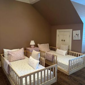 Levi Montessori Floor Bed with Rails in Twin Size