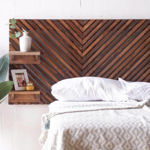 The Big Summit Headboard - Extra Wide with Floating Shelves - Solid Wood - Rustic Modern - Farmhouse Style - Organic Bed Board - USA Made