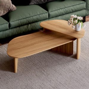 Nesting Coffee Tables - Modern Nesting Tables Set - Solid Wood Coffee Table - Minimalist Coffee Table - Set of 2 Coffee tables